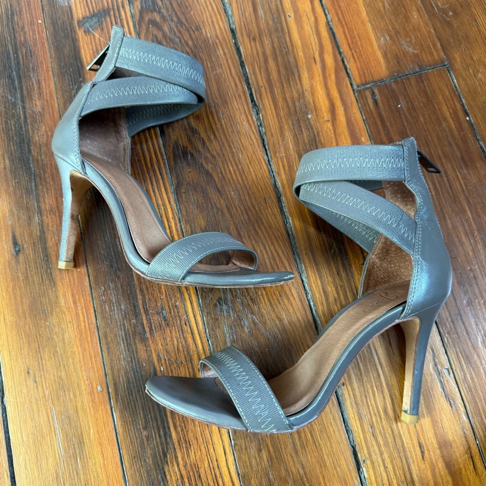Joie warm gray strappy leather heels size 36.5